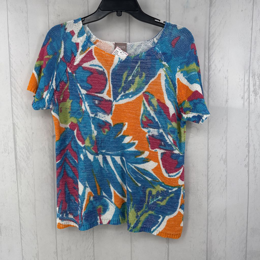 M floral knit s/s top