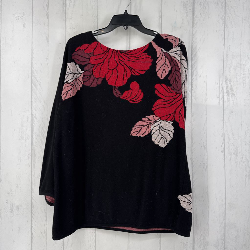 L l/s leaf print sweater