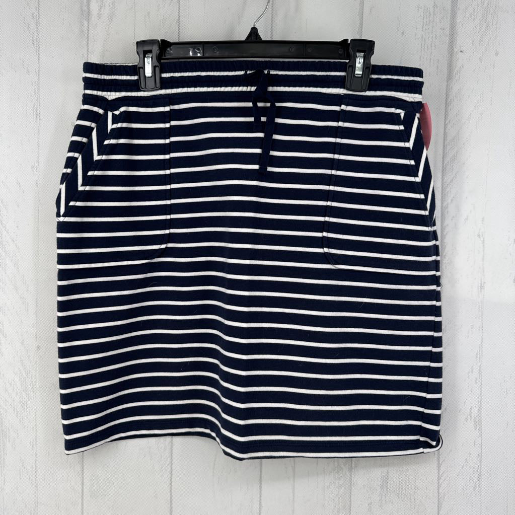L drawstring stripe mini skirt