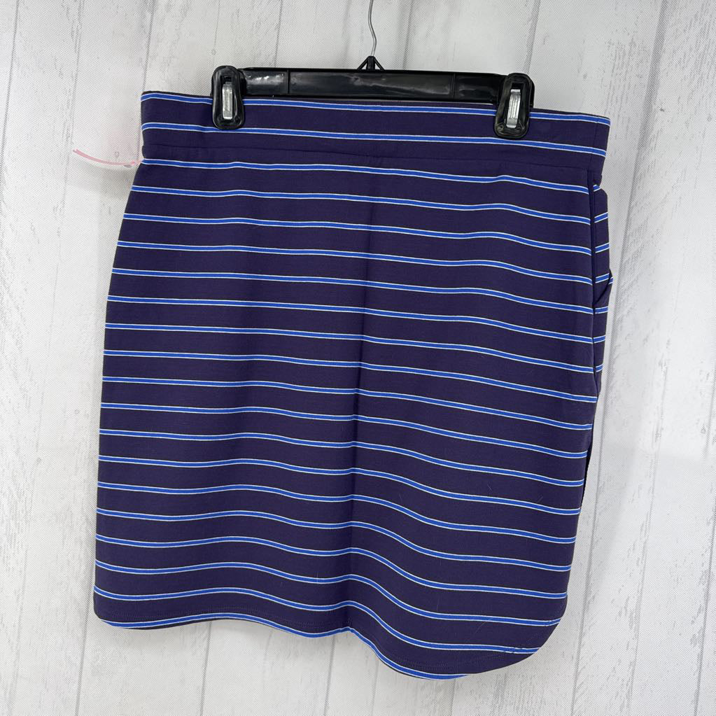 L drawstring stripe mini skirt
