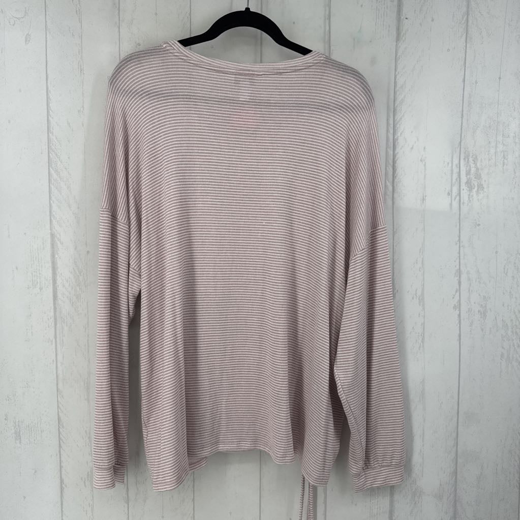 XXL striped ruched l/s top