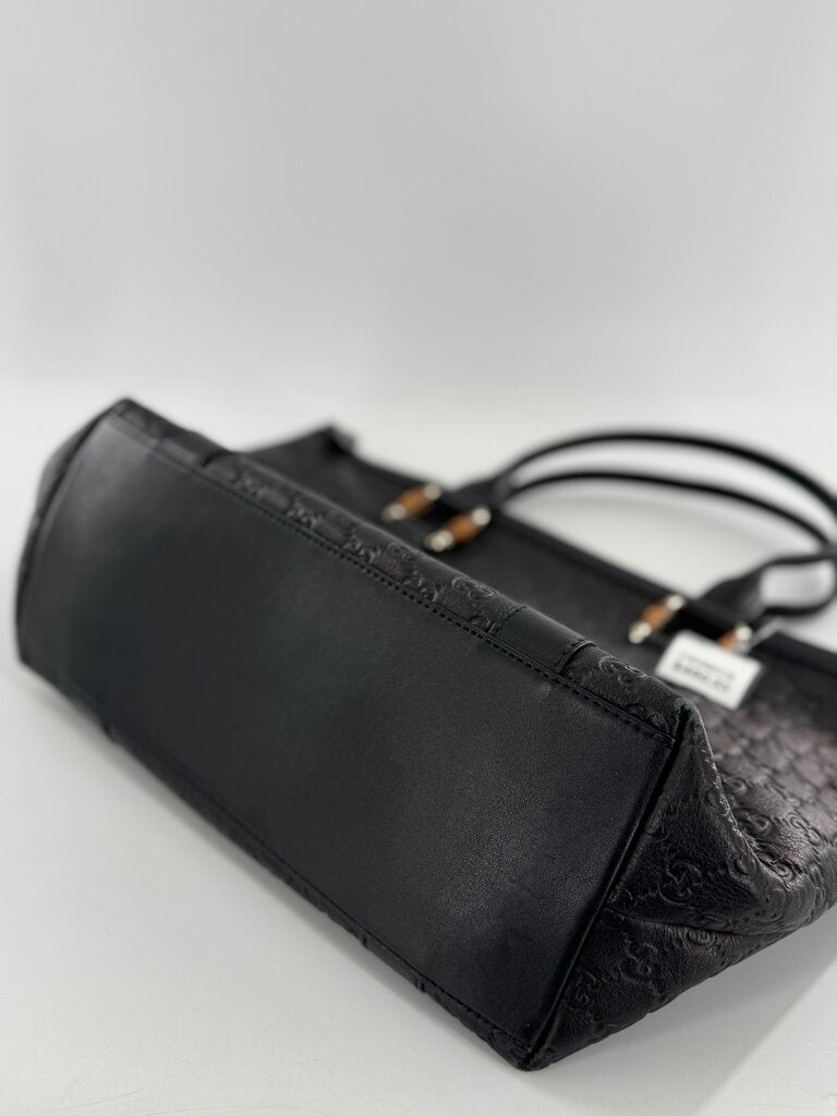 Gucci GG Signature Bamboo Tote (AS IS corners have wear)