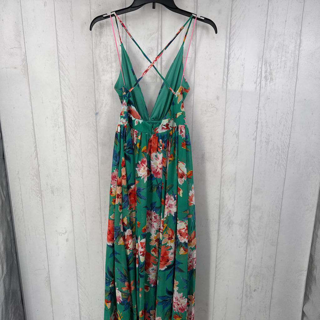 S flo print slvls maxi dress