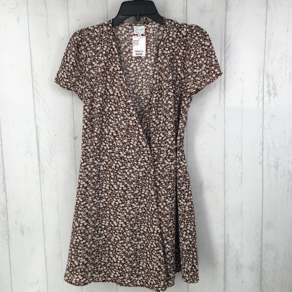 S flo print crossover s/s dress