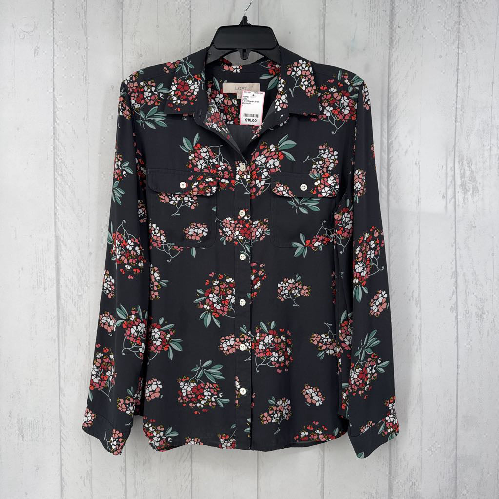 L l/s flower print button shirt