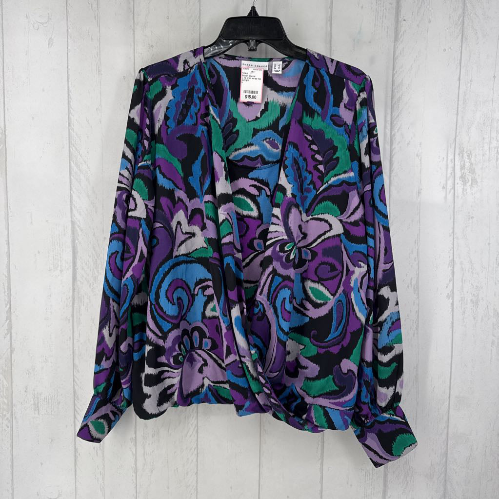 L l/s print wrap top
