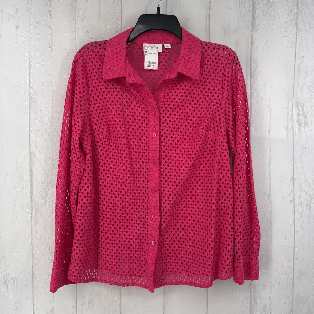 M l/s eyelet button shirt