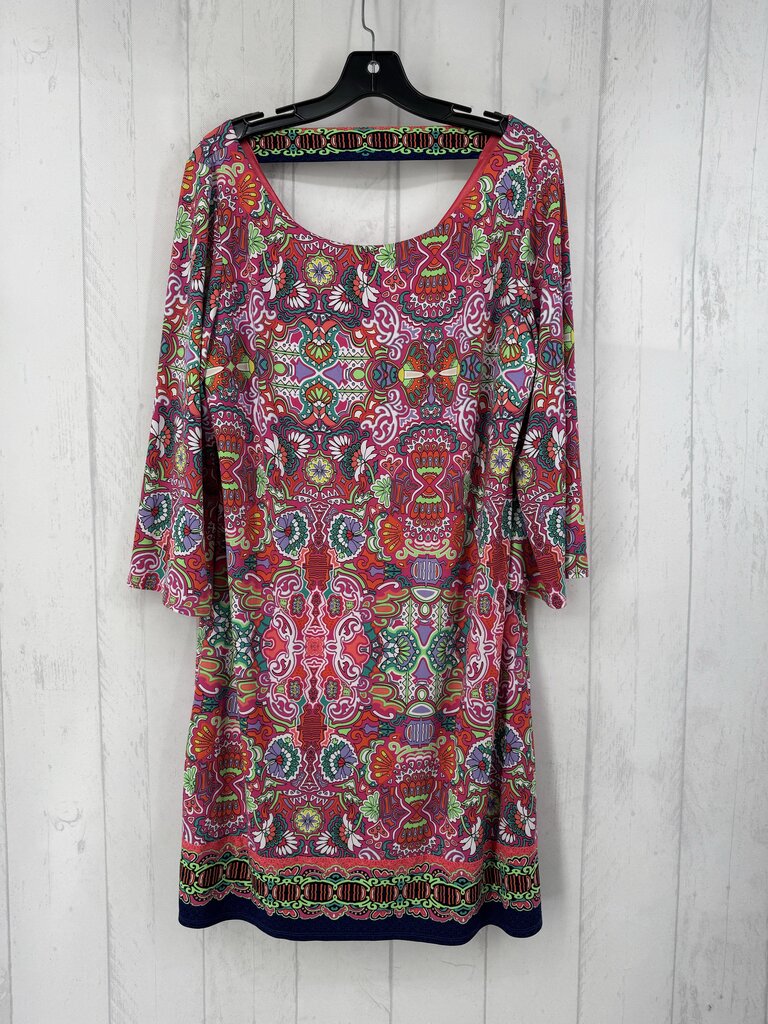 L flo mixed print 3/4 slv dress