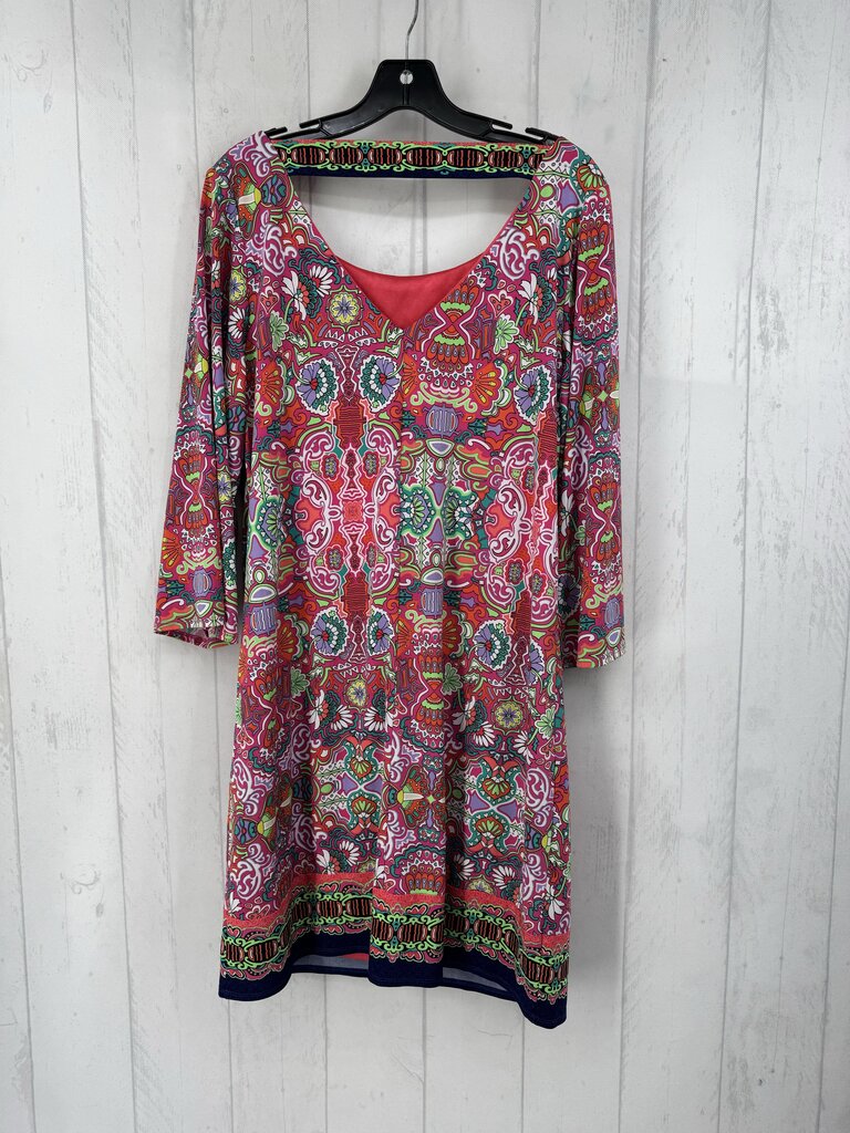 L flo mixed print 3/4 slv dress