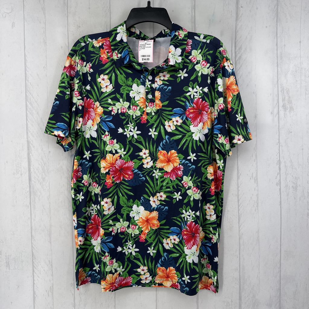 S flo print s/s polo