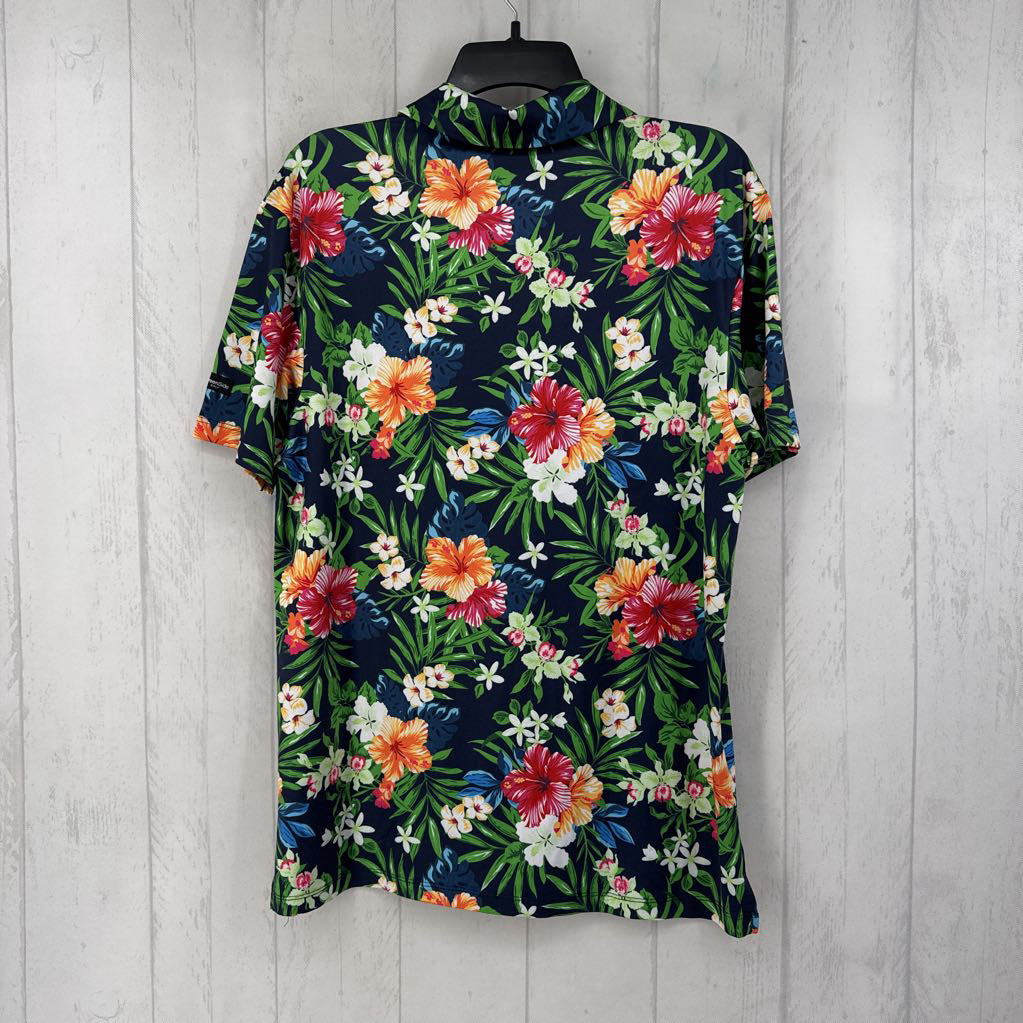 S flo print s/s polo
