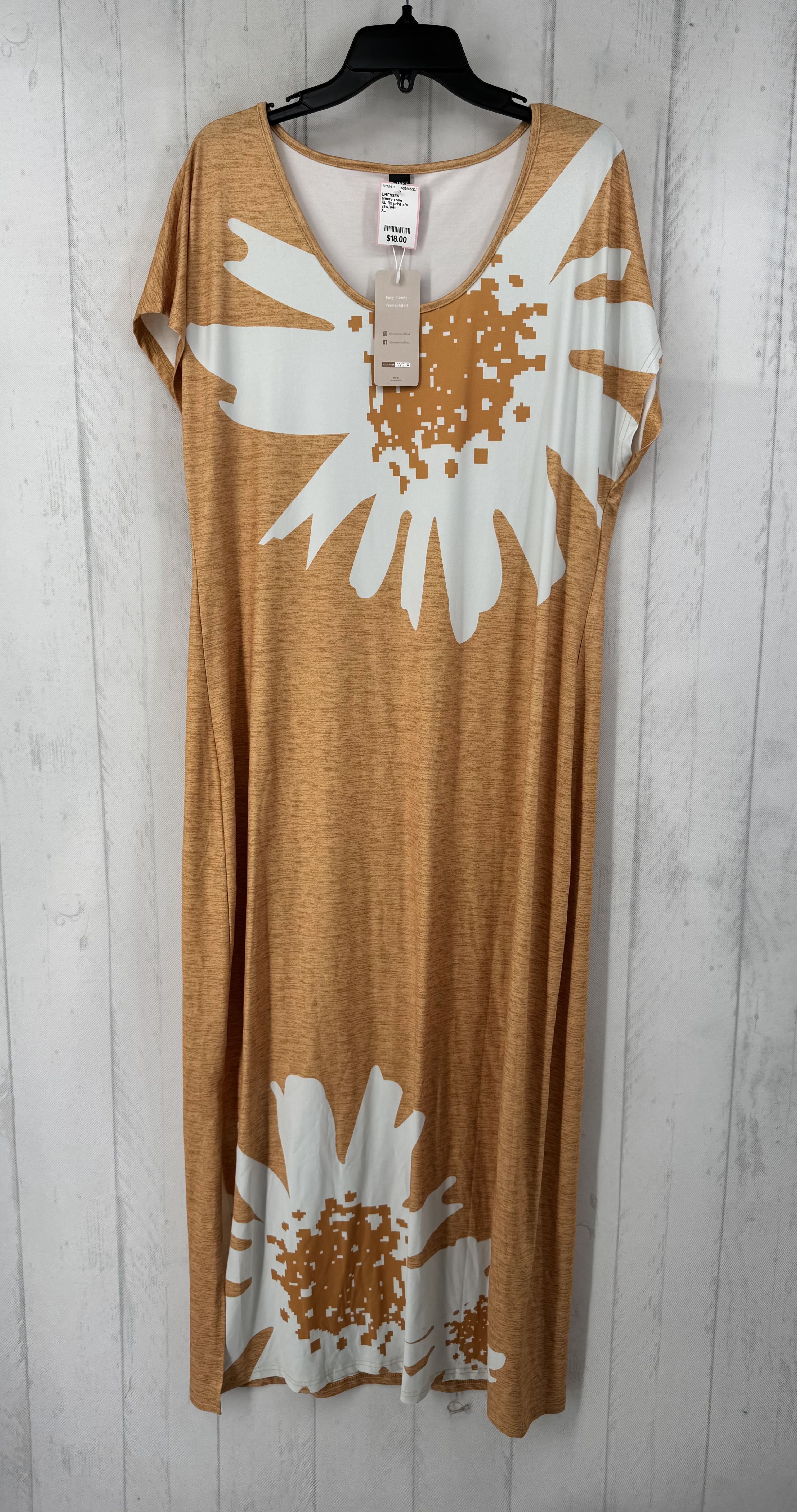 XL flo print s/s maxi dress