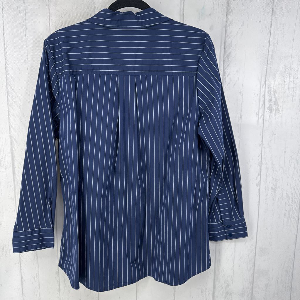 1X striped button down l/s top