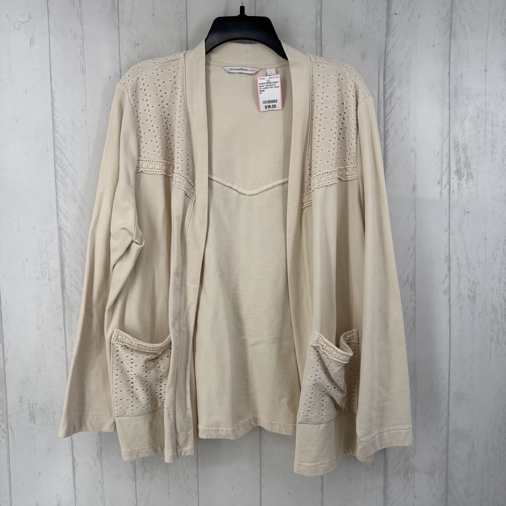 XL eyelet trim cardi