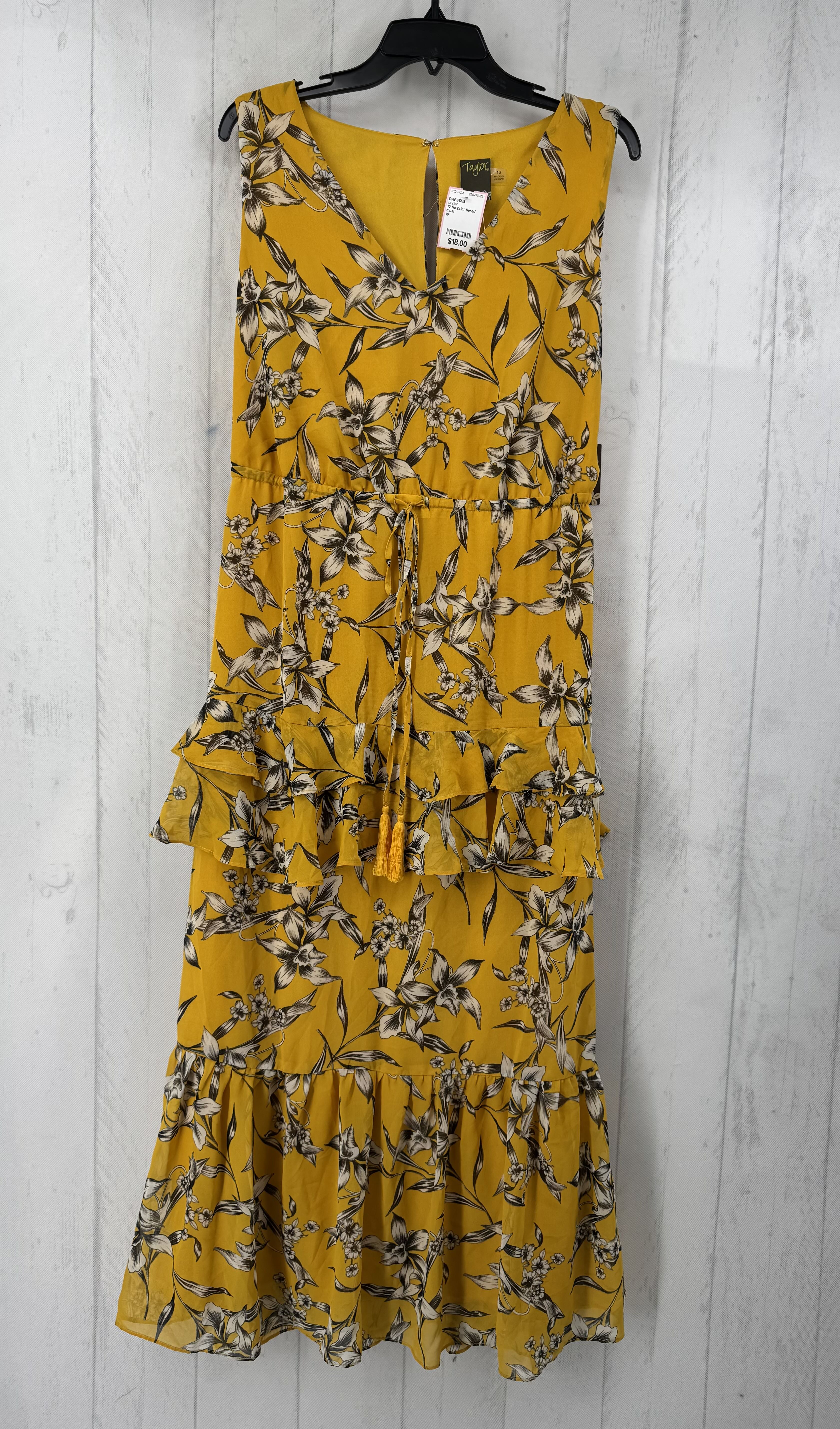 10 flo print tiered slvls dress