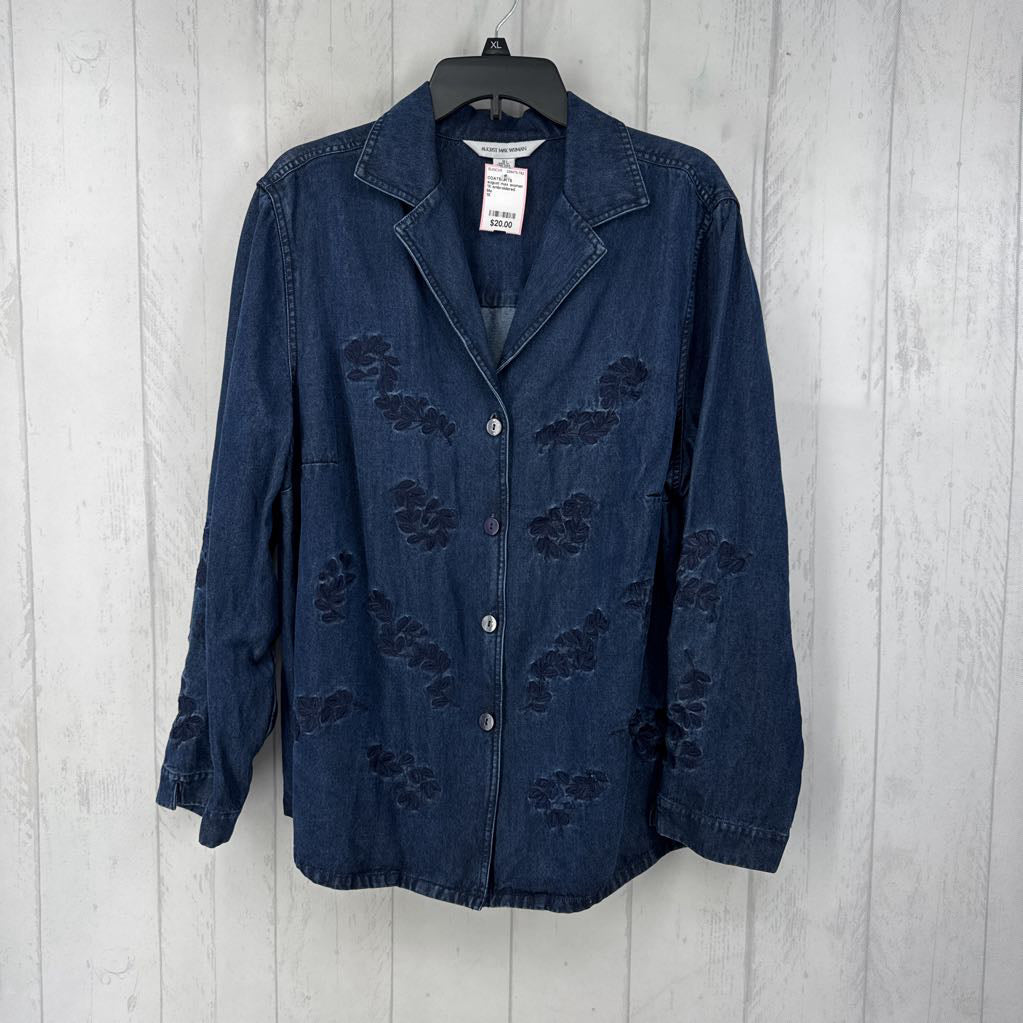 1X embroidered denim jacket