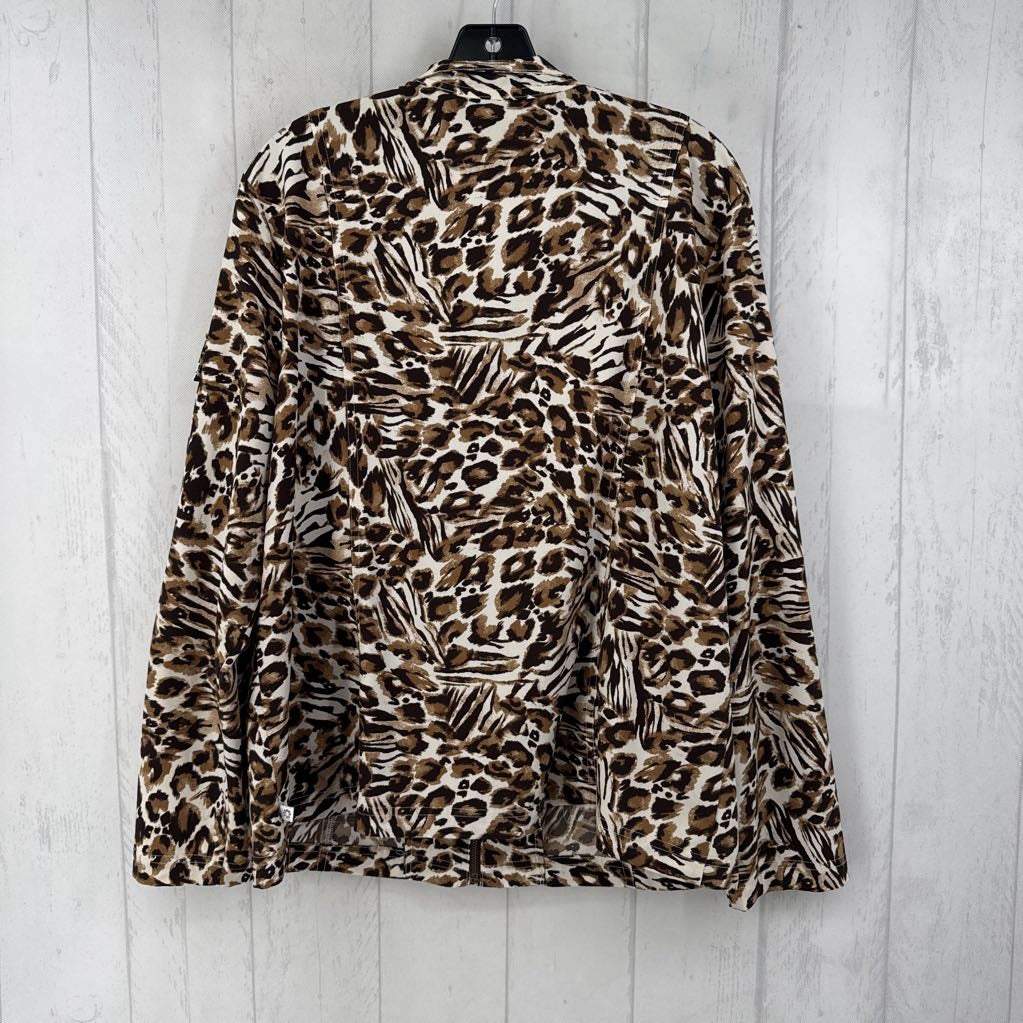 XL animal print zip-up jacket