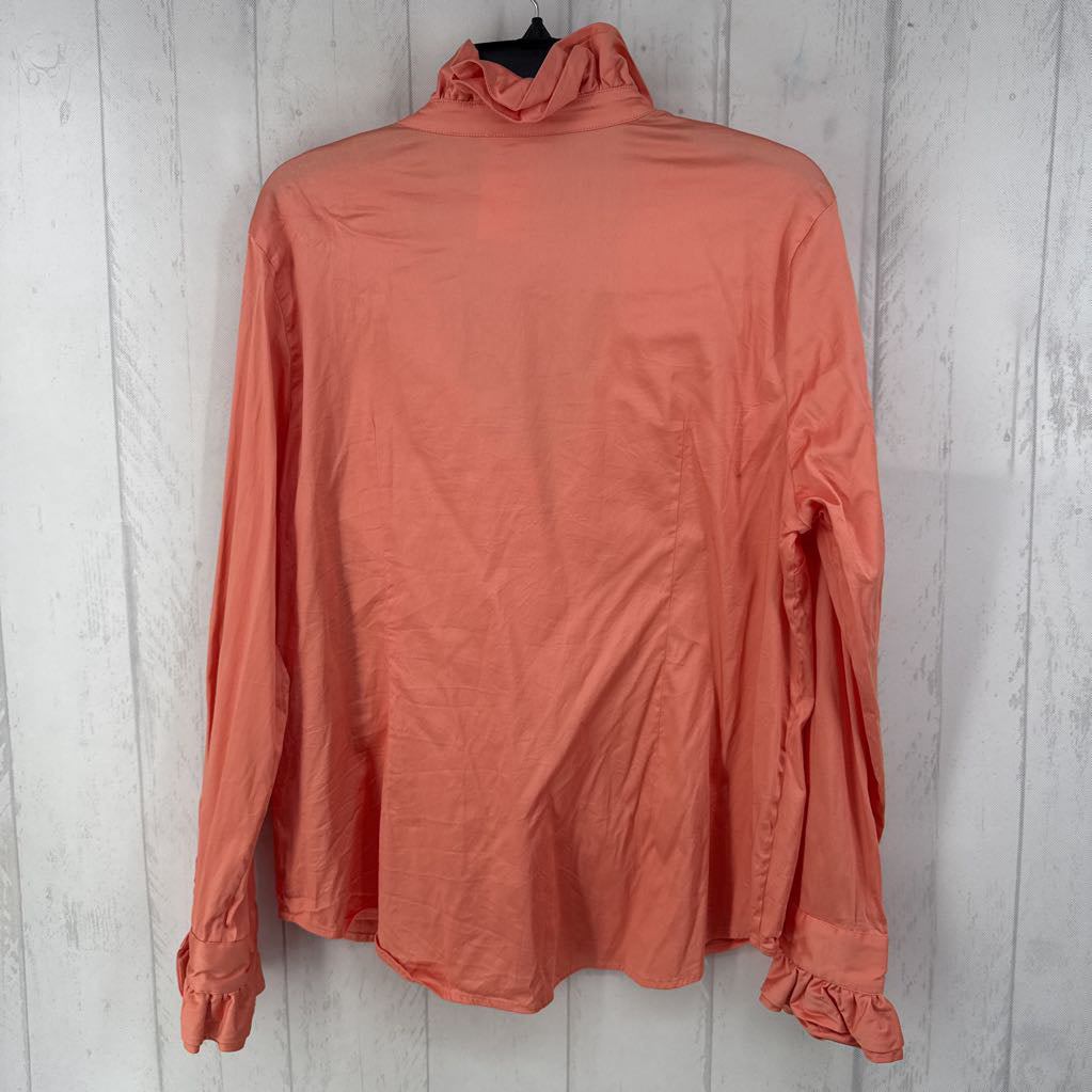 XL ruffled button down l/s rop