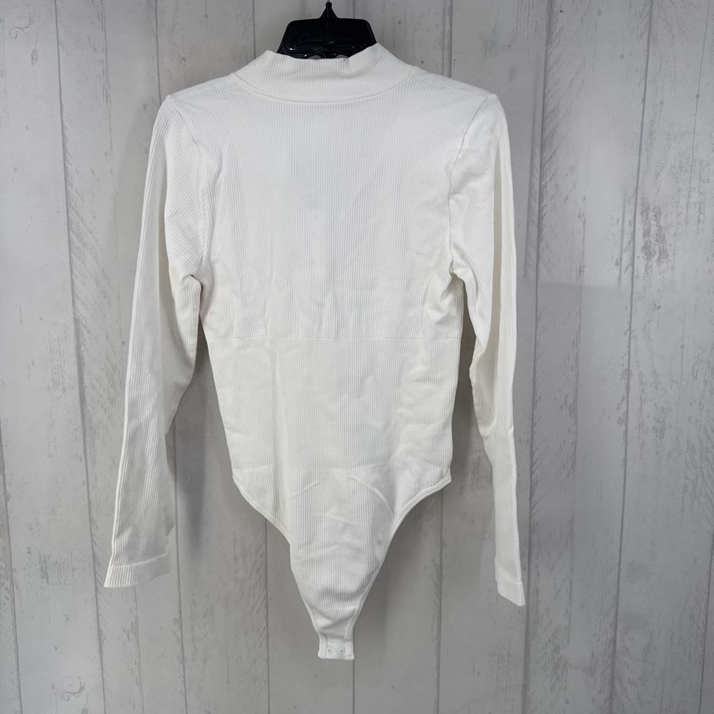 XL ribbed 1/2 zip l/s bodysuit