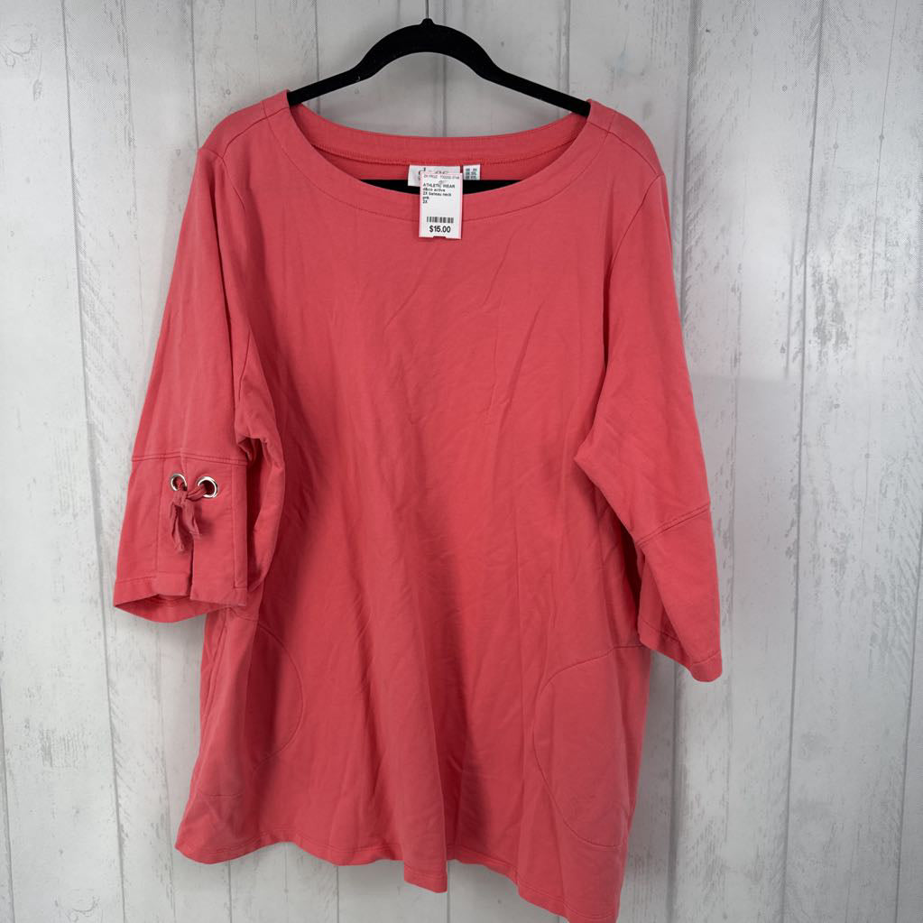 2X bateau neck 3/4 slv top