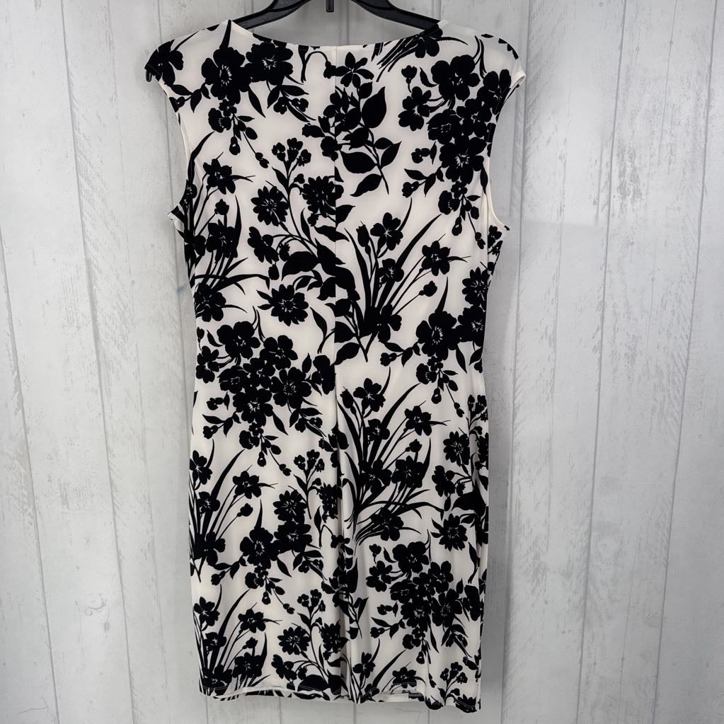 18 slvls ruched flower print dress