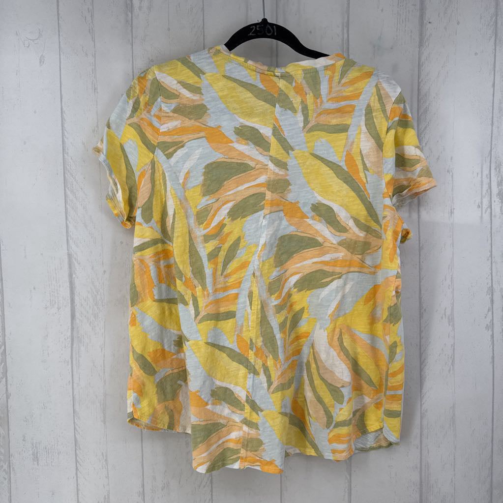 1X printed v-neck s/s tee