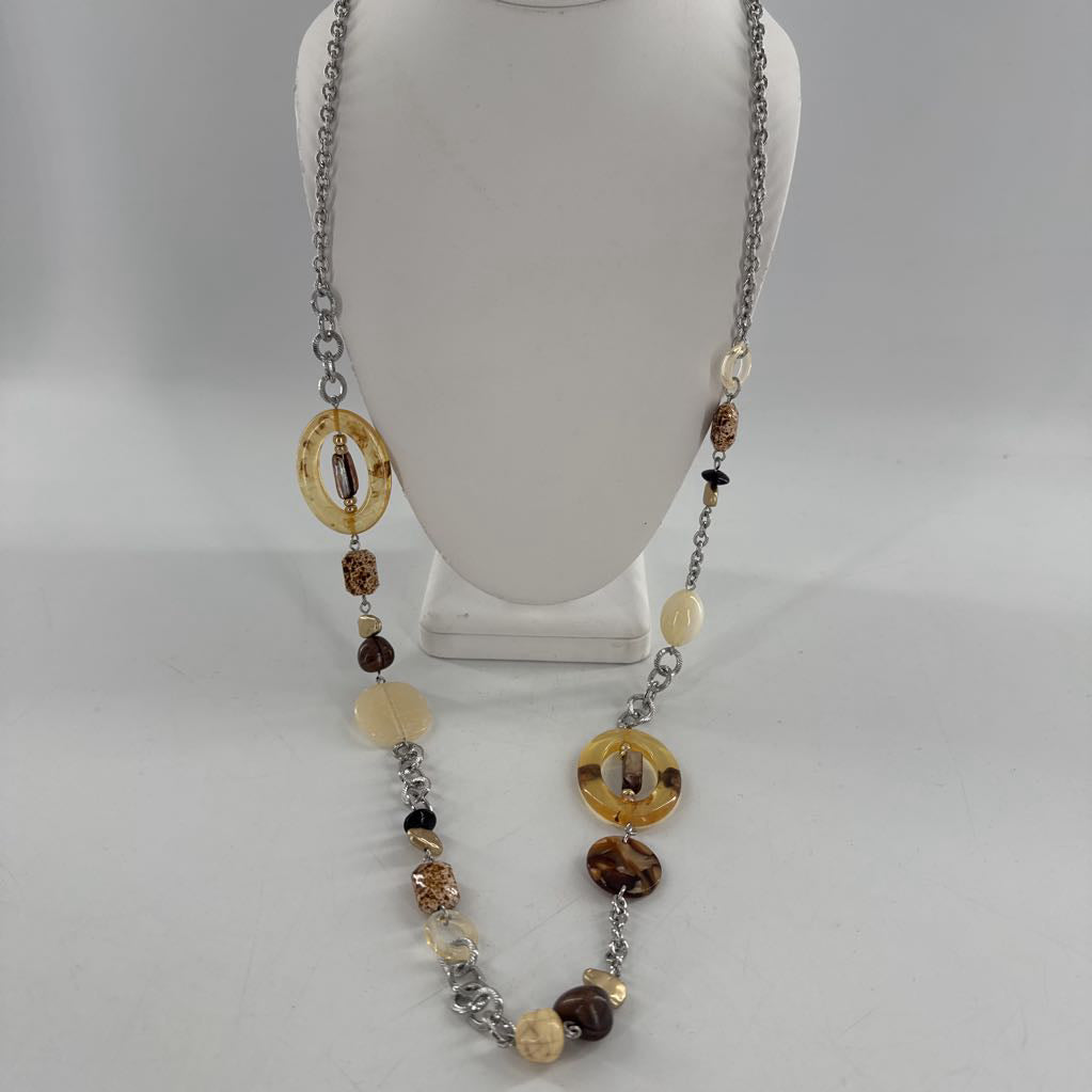 18" mixed media long necklace