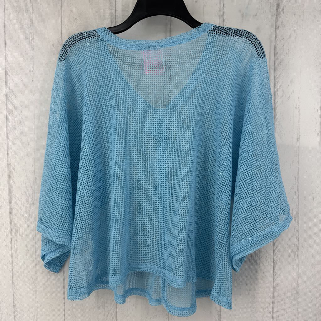 O/S mesh dolman slv top