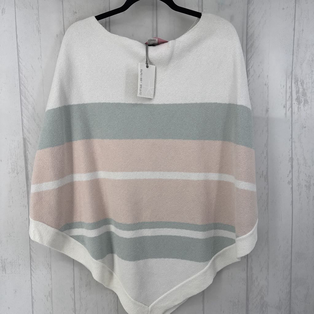 O/S striped poncho