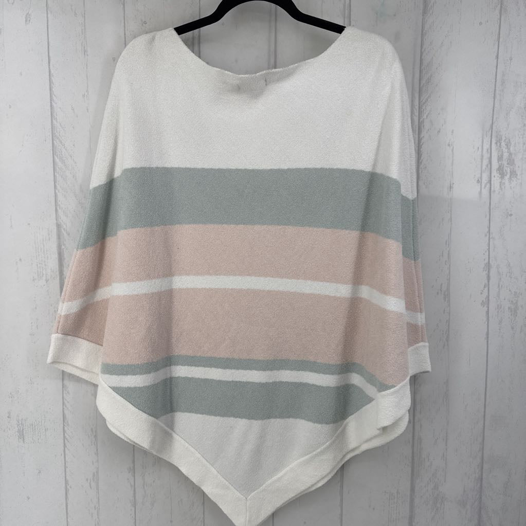 O/S striped poncho