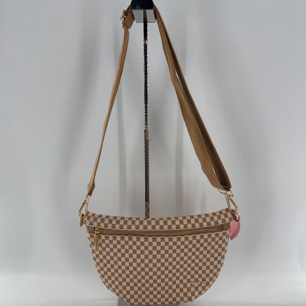 woven checkered pattern bum bag