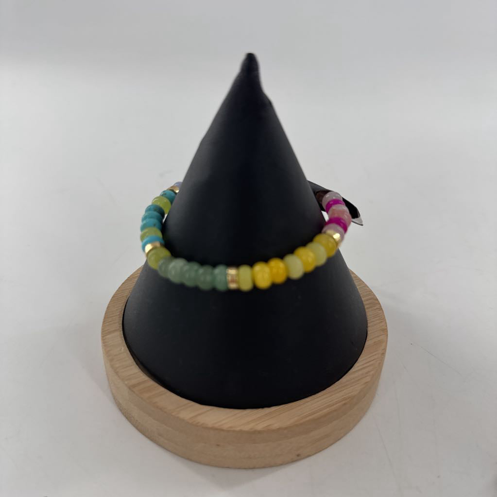 multi color beaded stretch bracelet