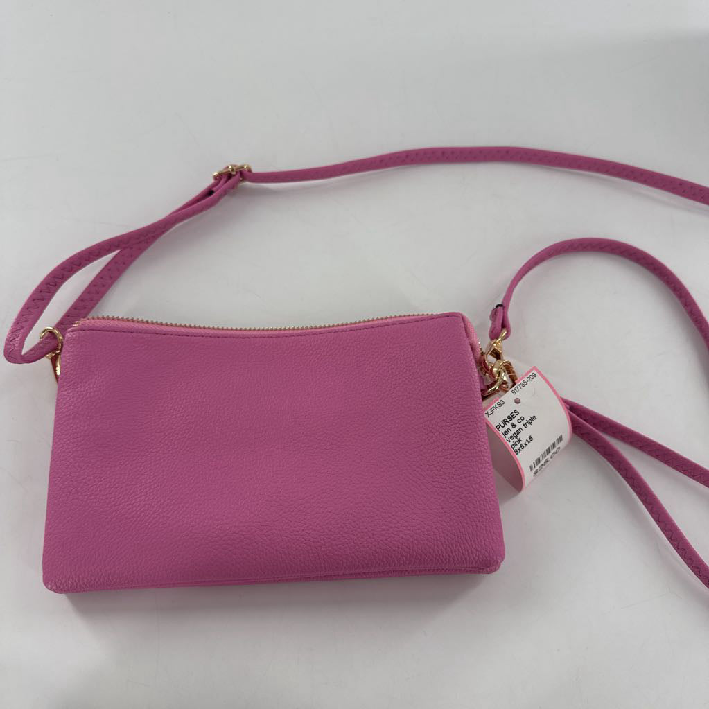 vegan triple compartment crossbody/wristlet