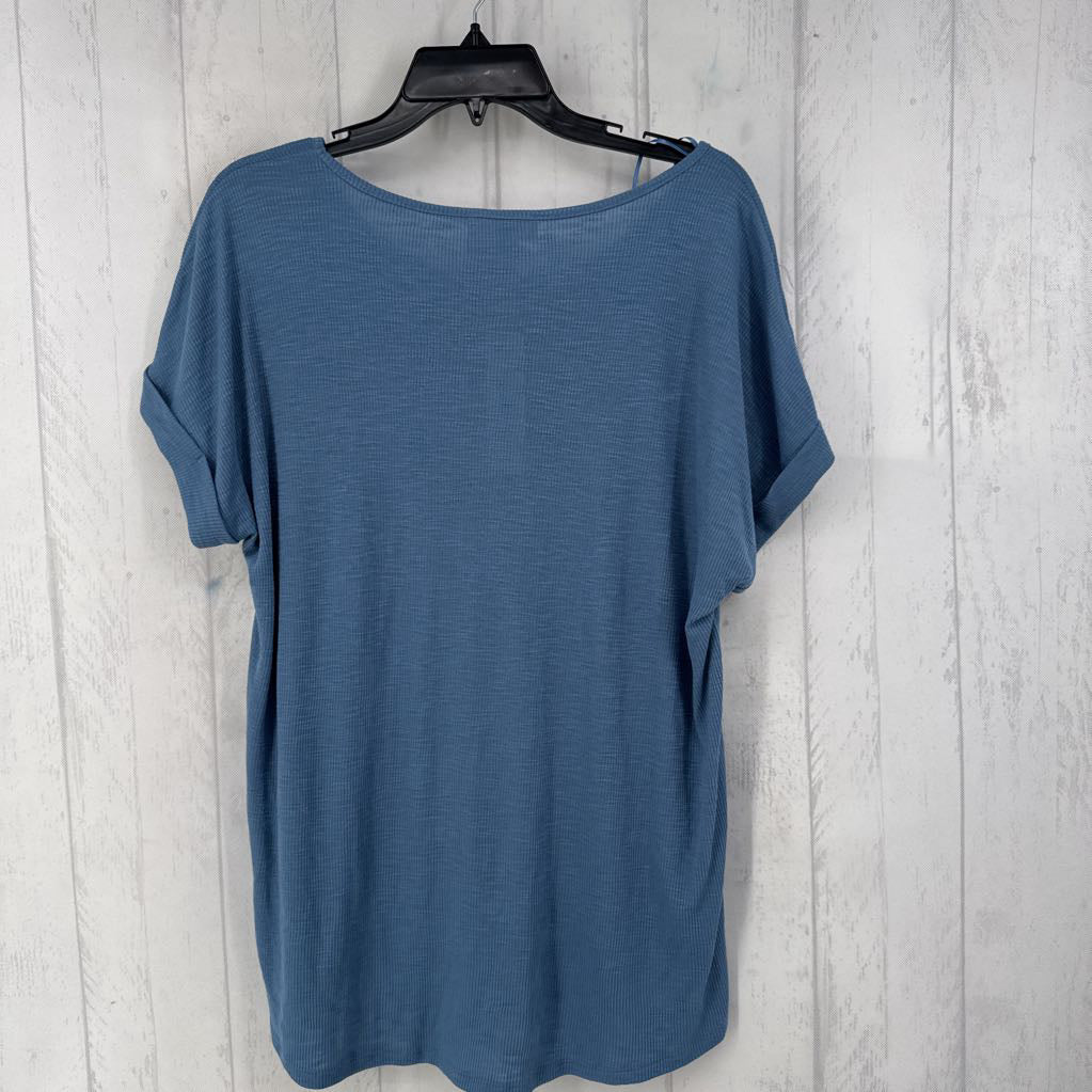 XL ribbed rolled slv top