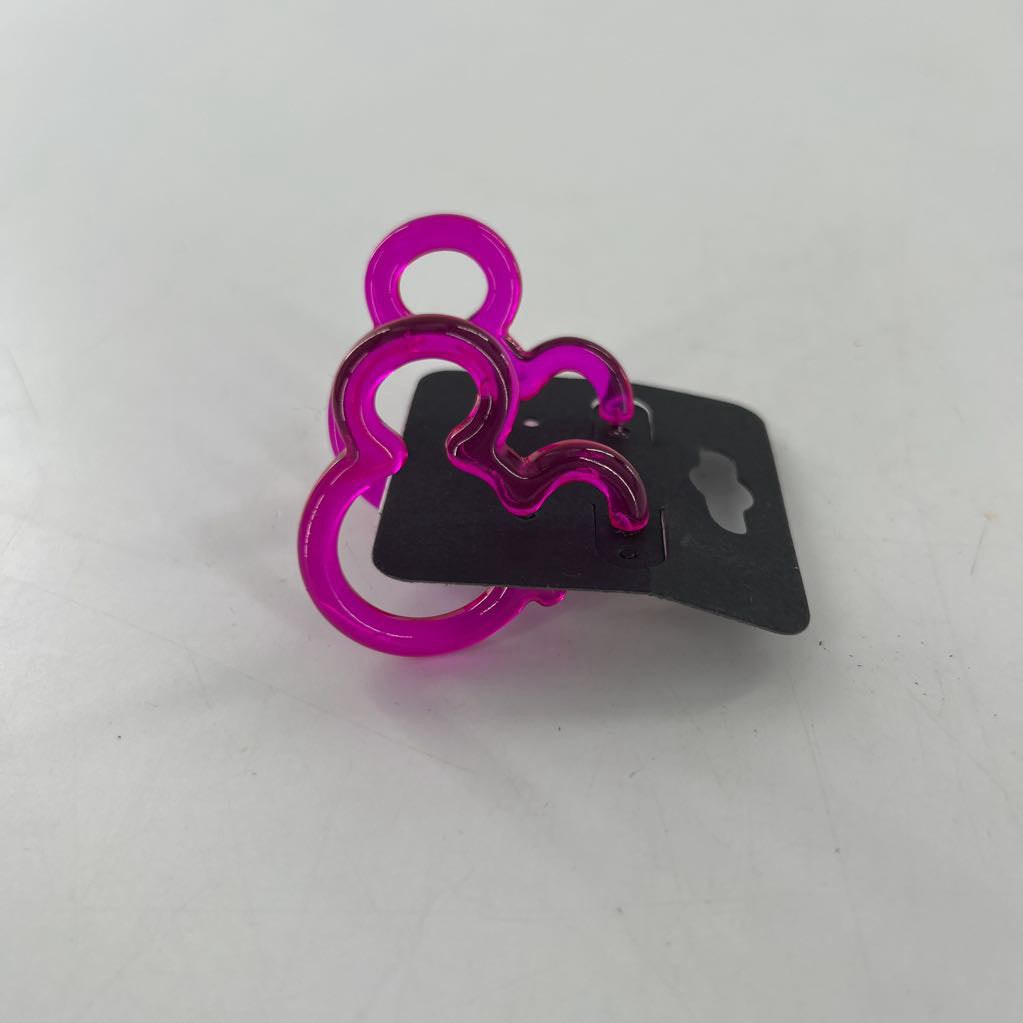 pink acrylic mickey earrings