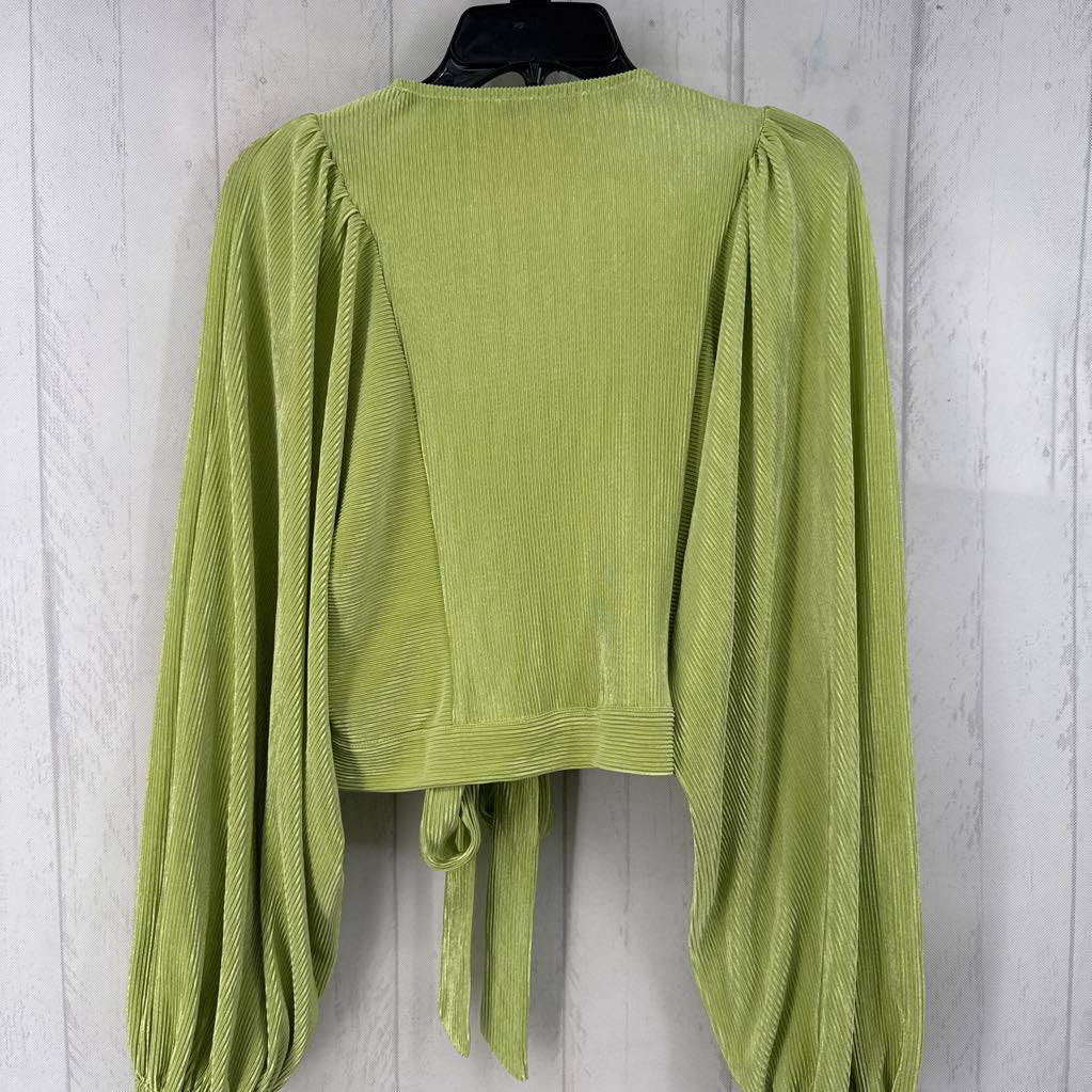 M ribbed lightweight tie front cardi