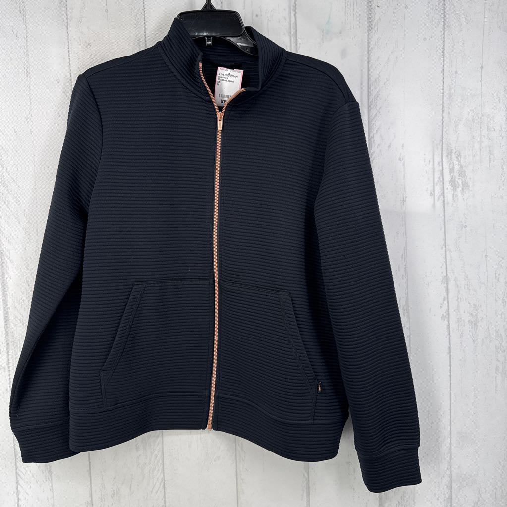M ribbed zip-up jacket