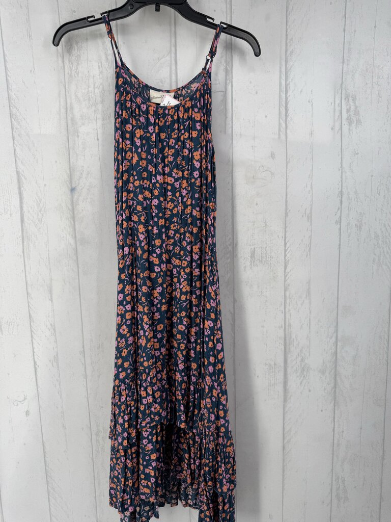 S flo print slvls maxi dress