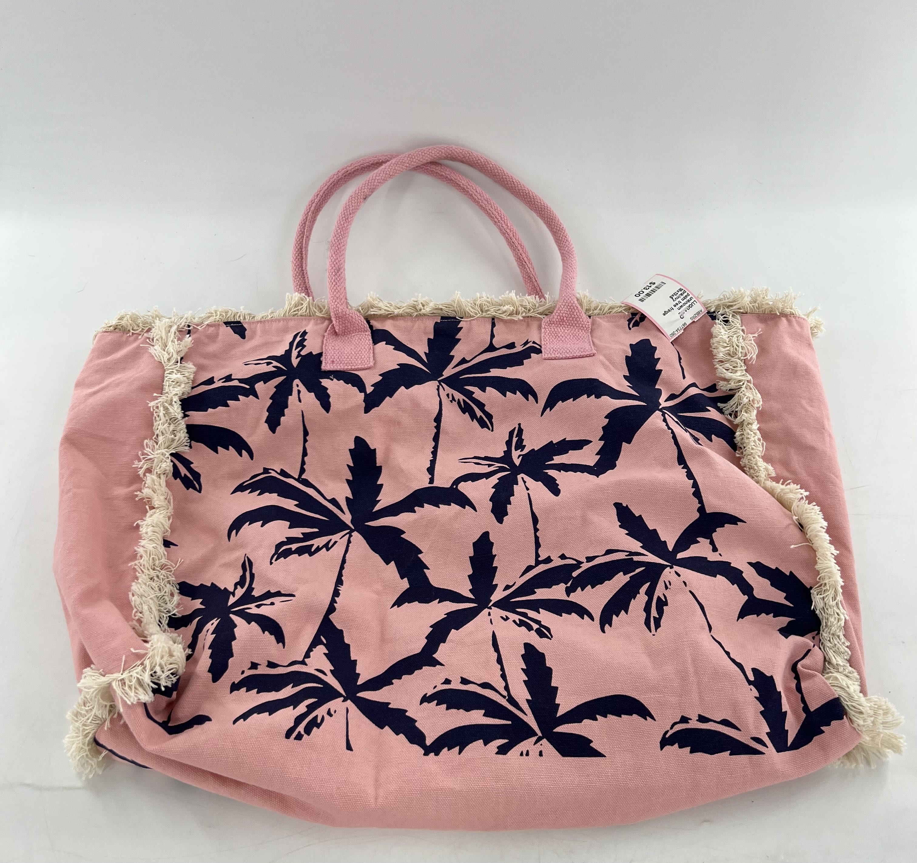 palm tree fringe tote bag