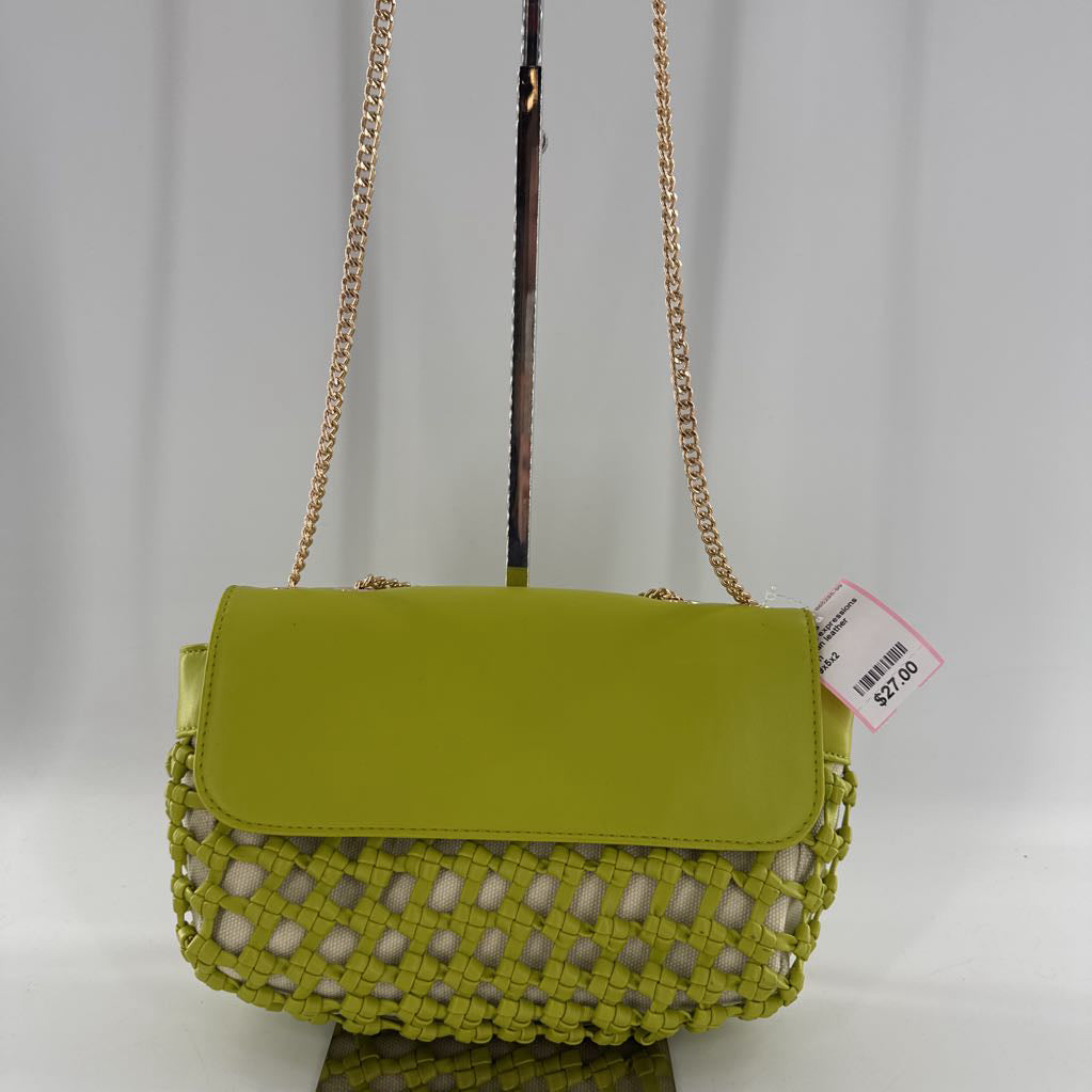 vegan leather braided chain strap purse