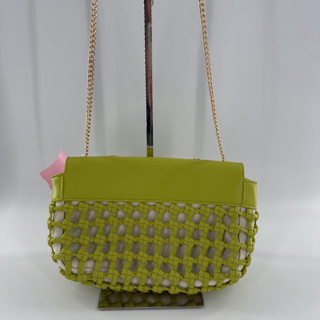 vegan leather braided chain strap purse