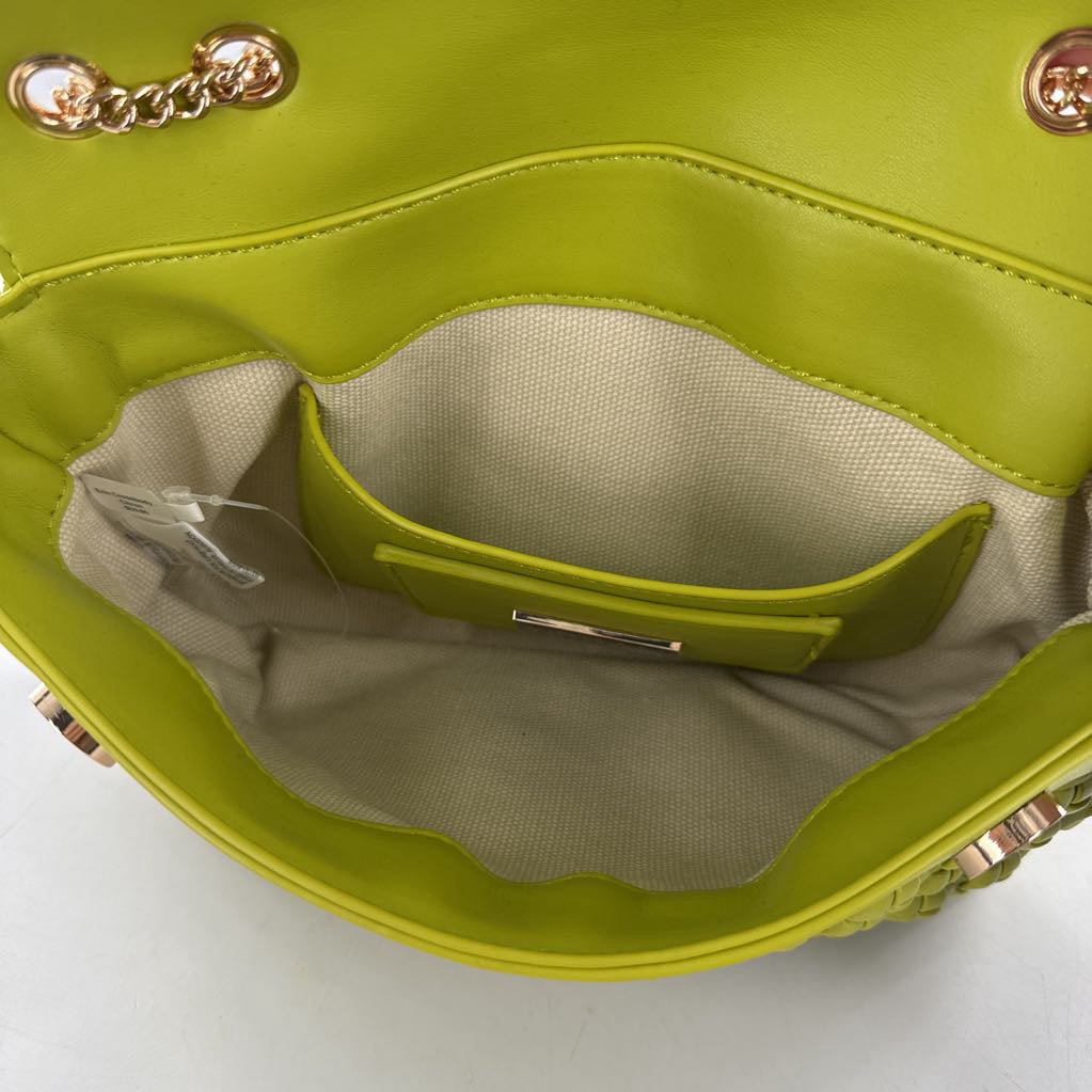 vegan leather braided chain strap purse