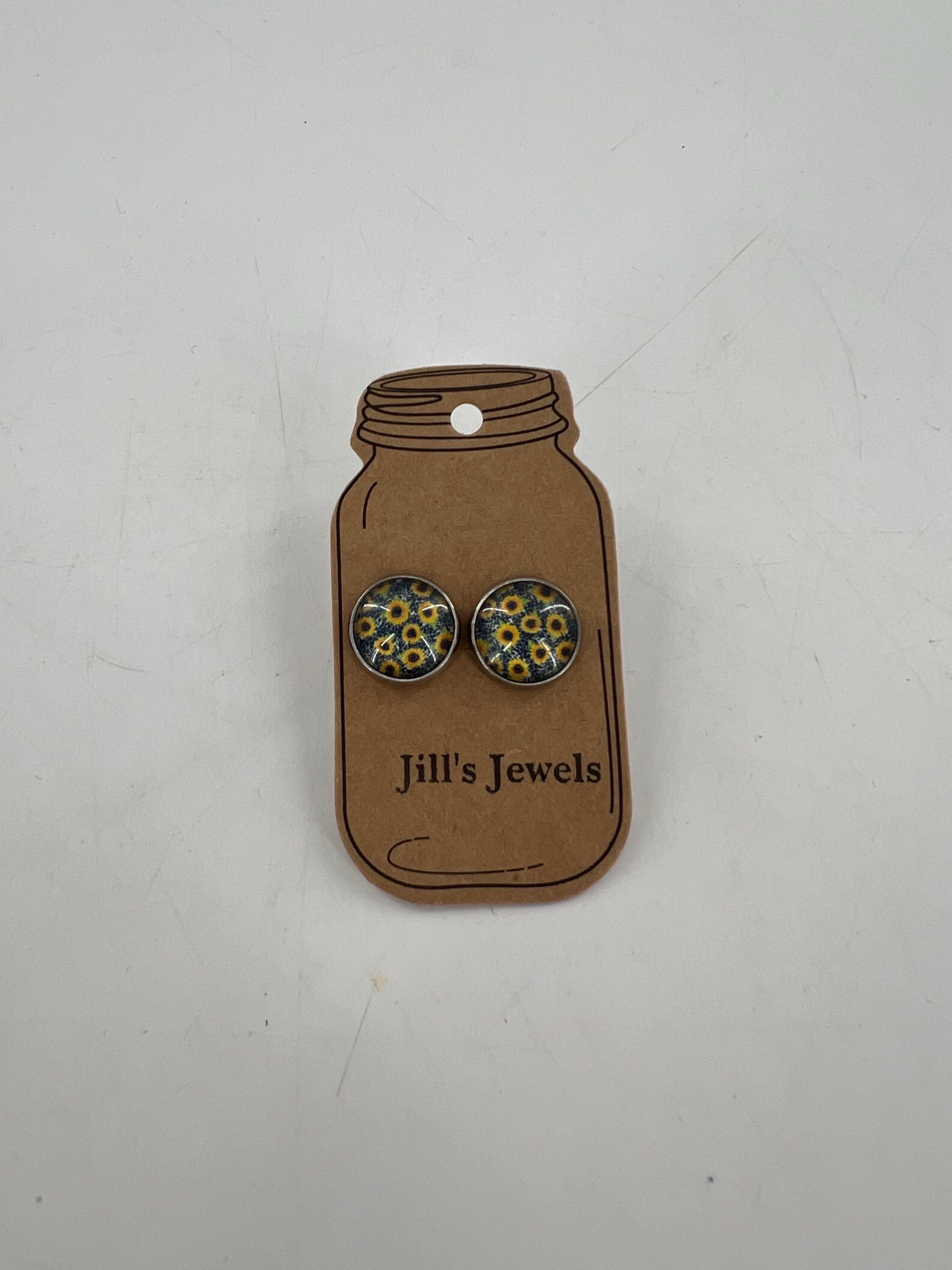 stud earrings-sunflowers