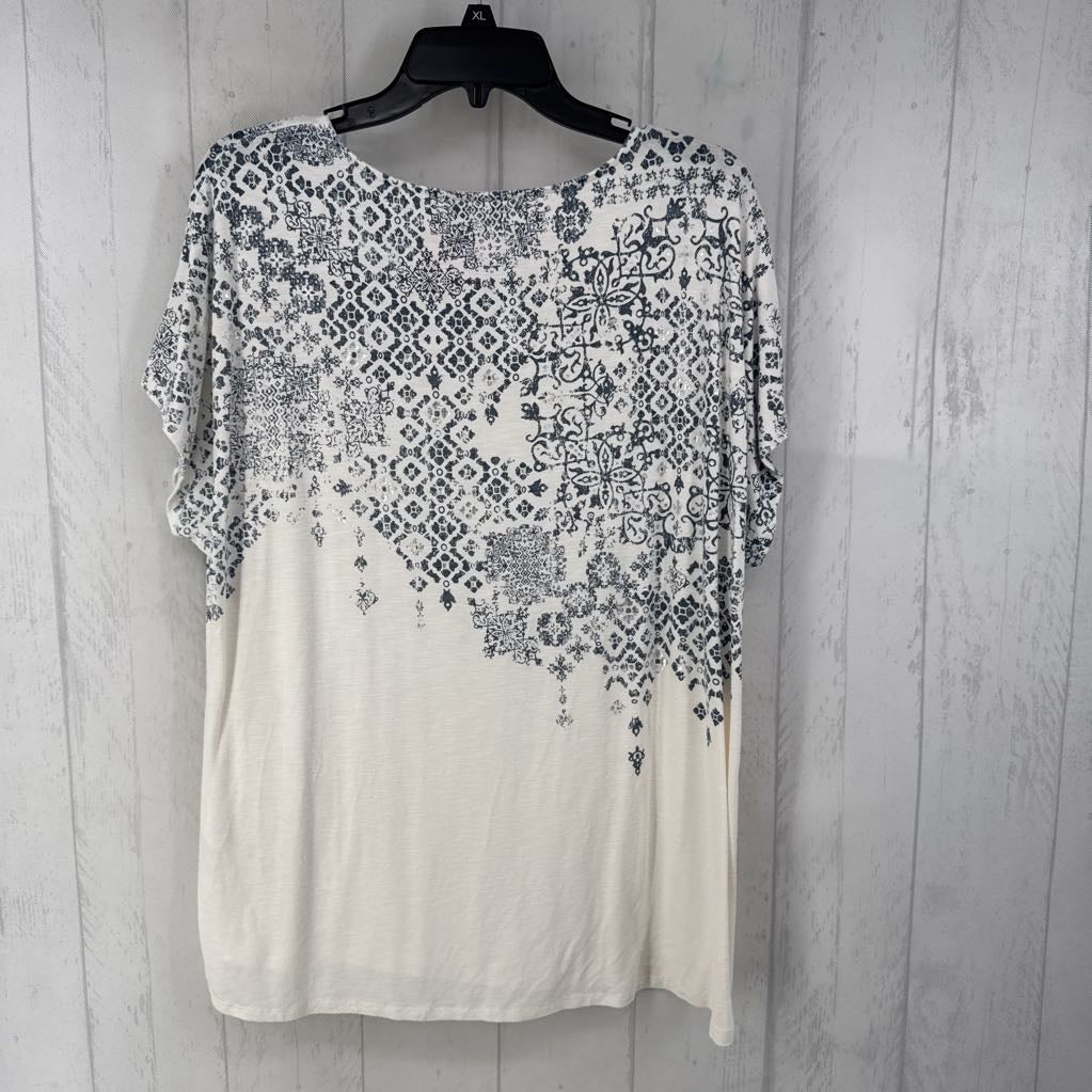 XL printed scoop neck s/s tee