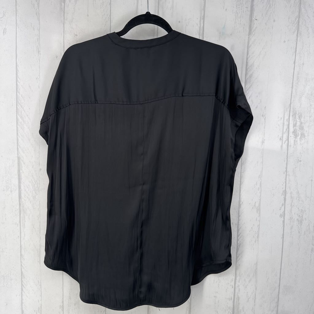 L quarter button down s/s top