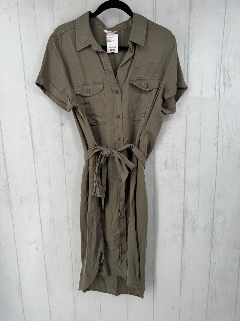 L button down belted s/s dress