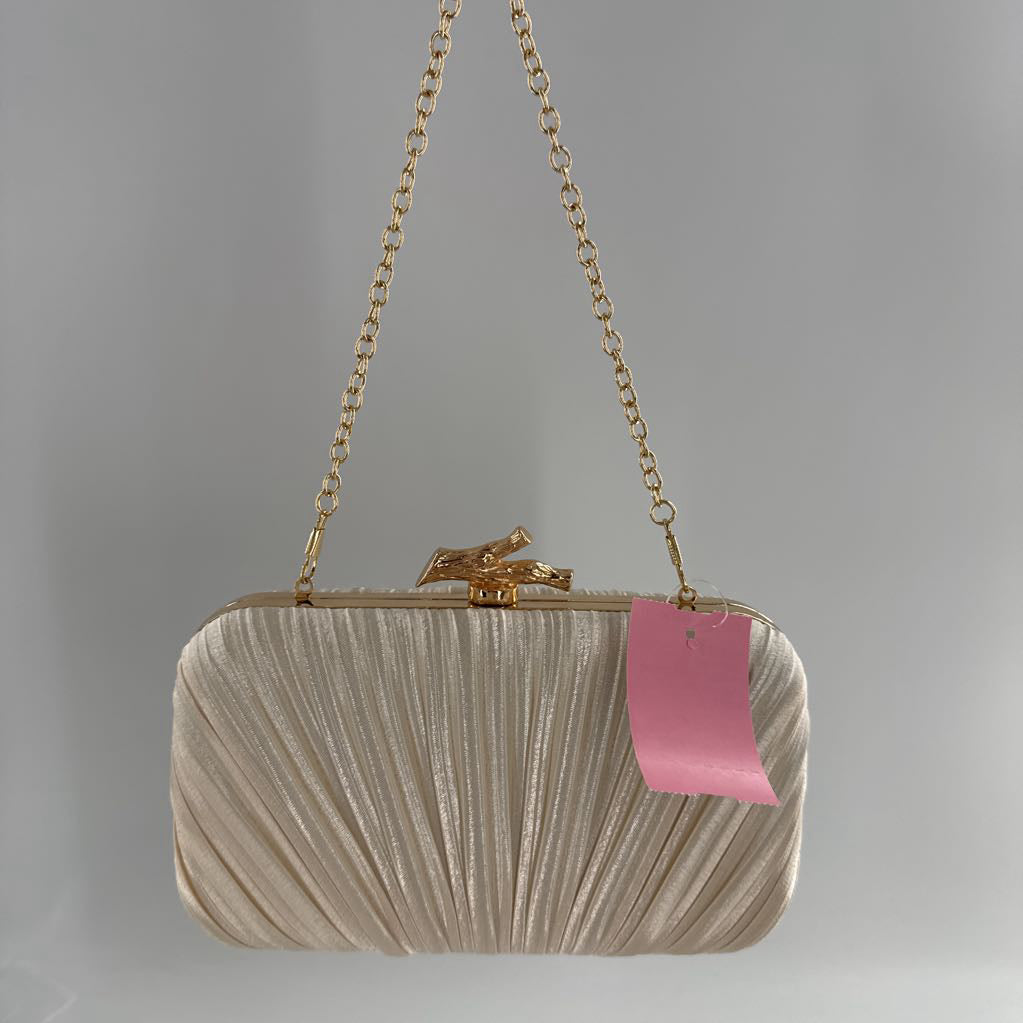 pleated satin clutch bag