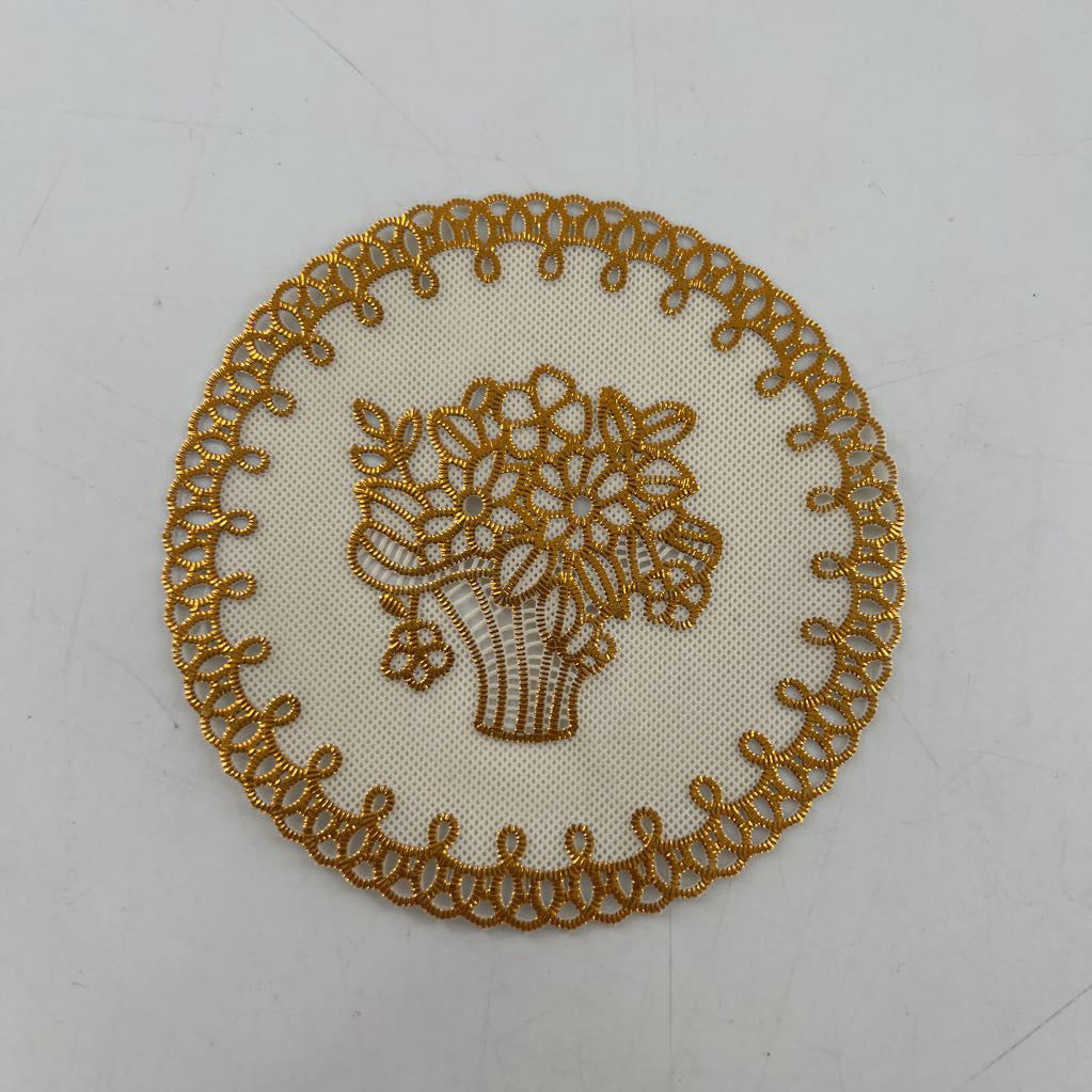 glass flowers & butterflies tea cup w/ spoon