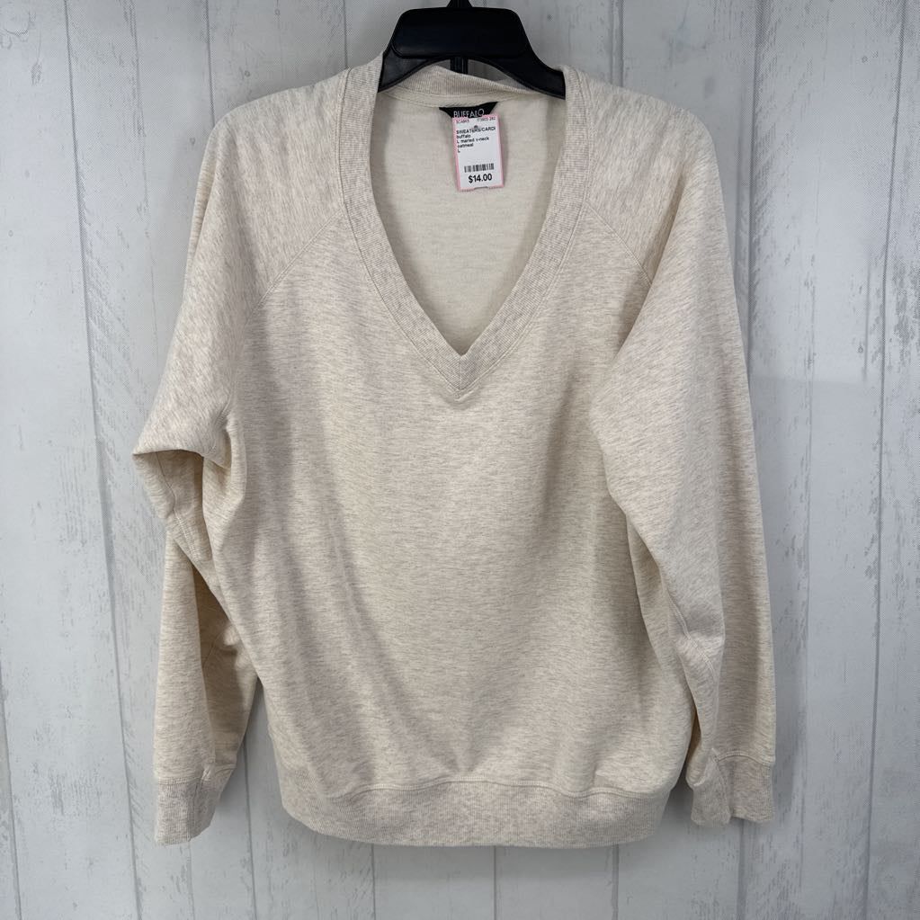 L marled v-neck sweatshirt