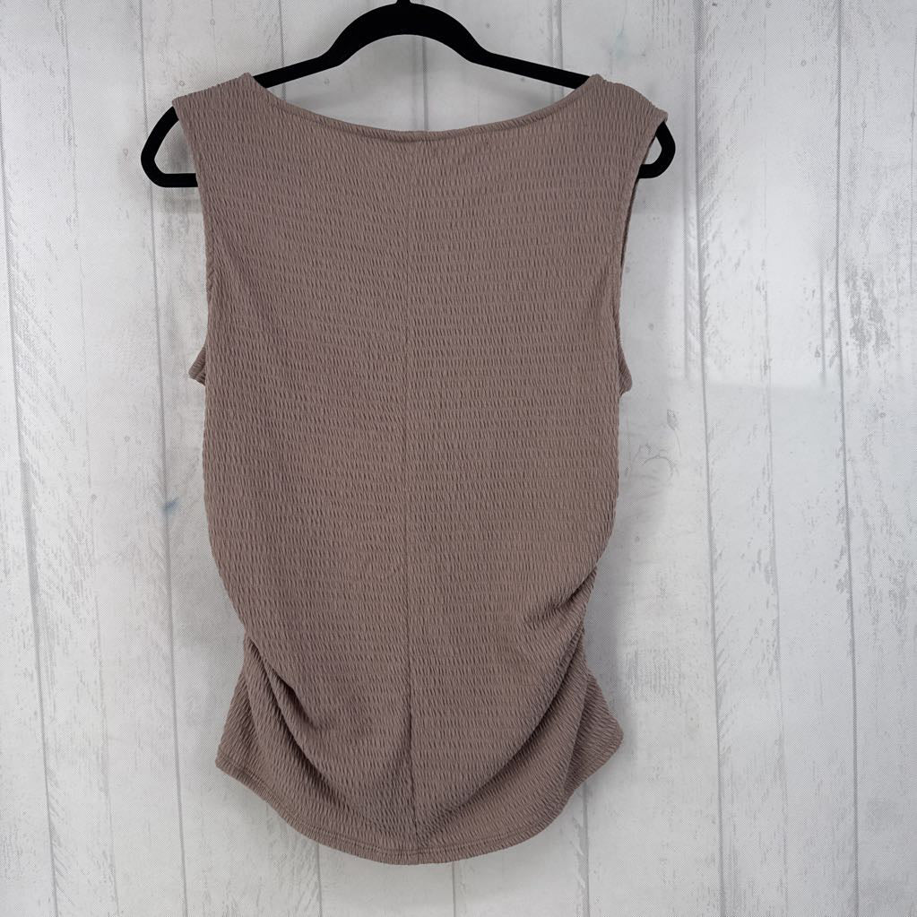 L textured ruched sides tank